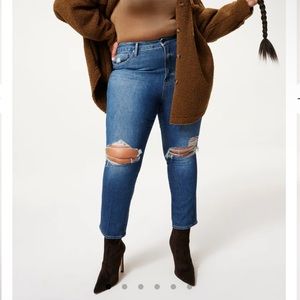 Good American Good Straight Distressed Jeans